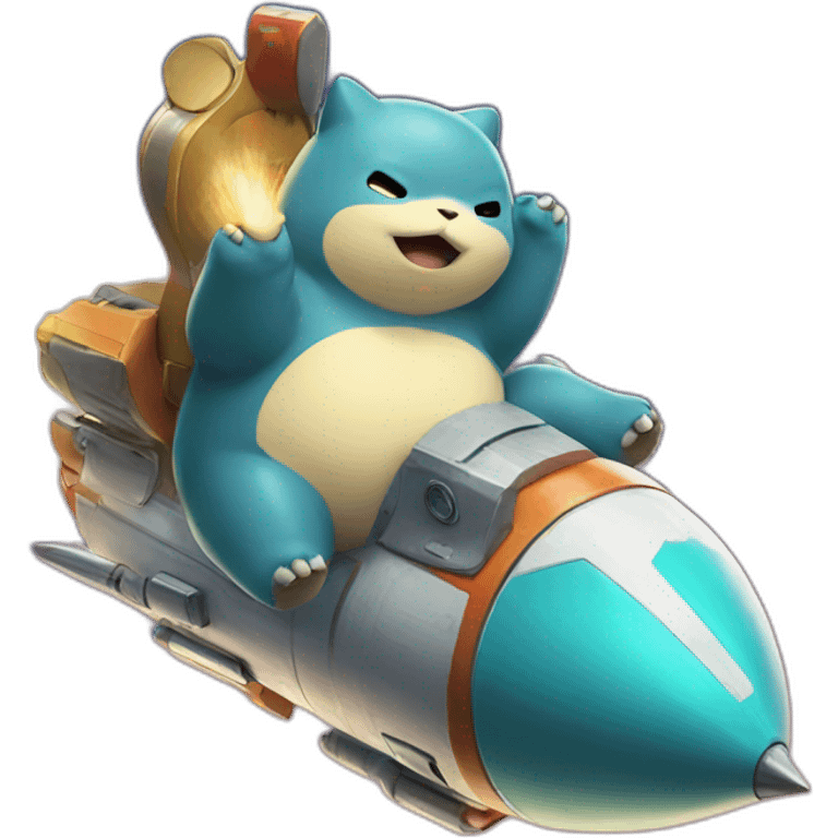 Snorlax on a rocket emoji