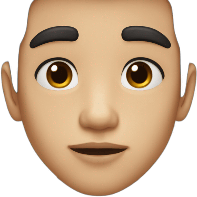 Boy with black hair brown eyes and birthmark on one lip emoji