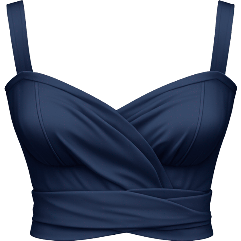 Realistic navy blue fashion wrap around Bustier Clothing Top isolated.  emoji