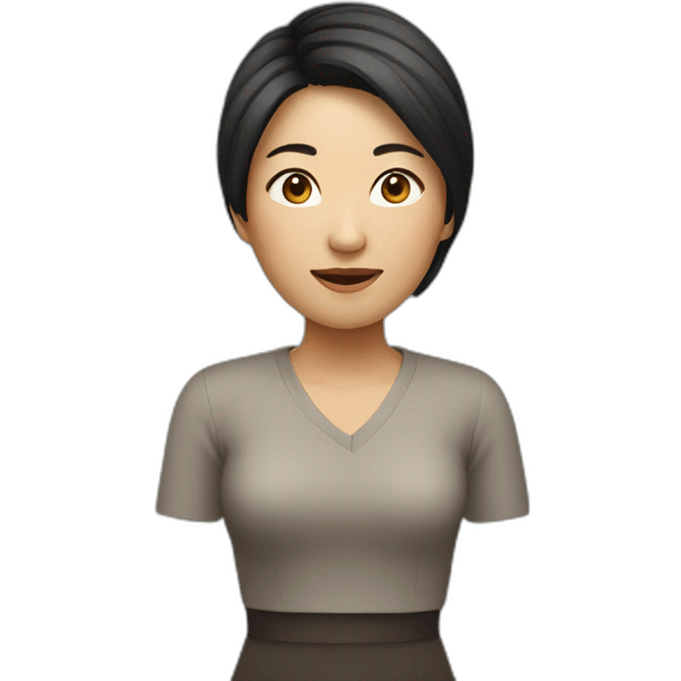 short cut asian woman emoji