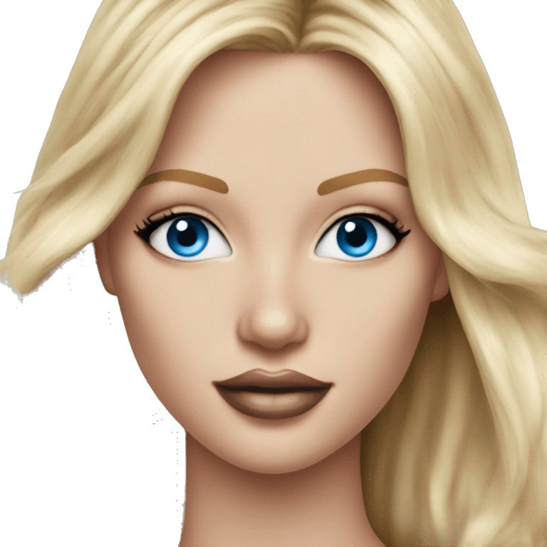 Realistic victoria secret model blonde blue eyes  emoji