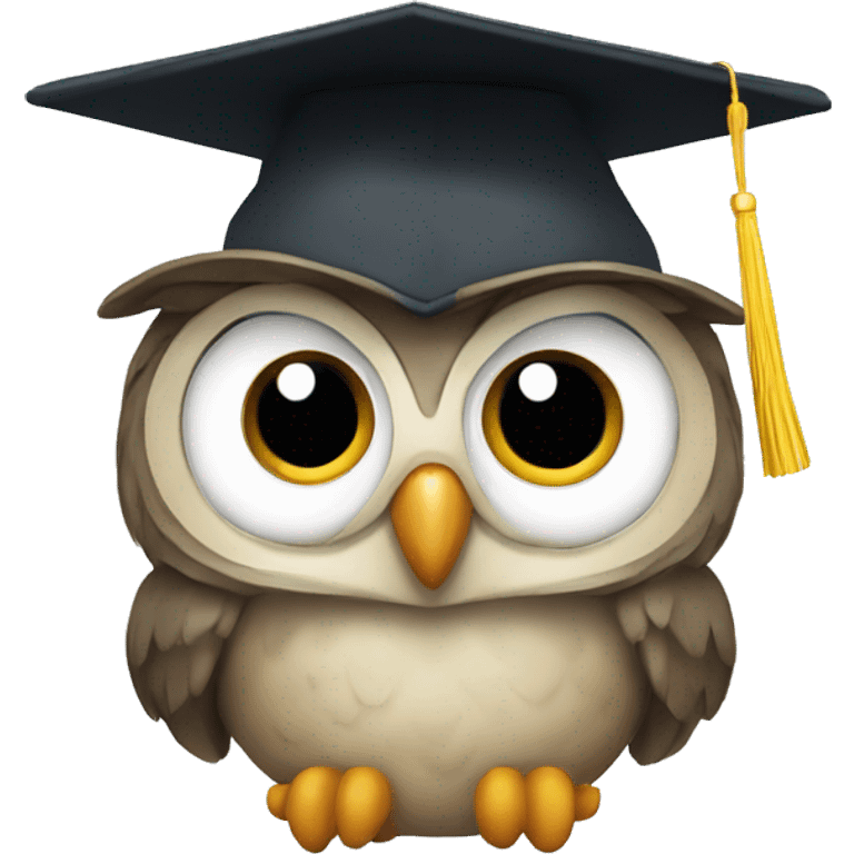 an owl in a graduate cap emoji