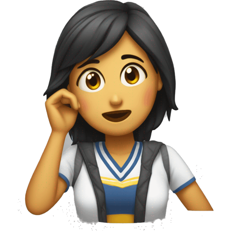 Chica morena durmiendo emoji