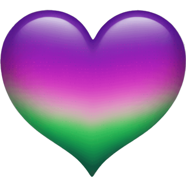 Green purple magenta ombré heart  emoji