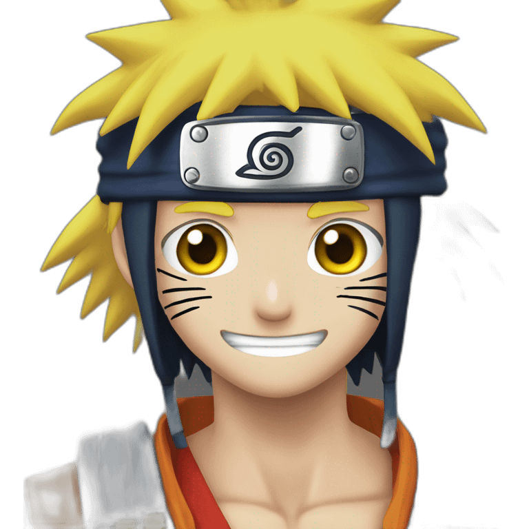 Naruto avec un cosplay de Luffy emoji