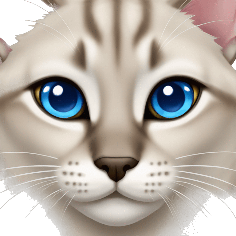 Lynx Point Siamese cat with blue eyes emoji