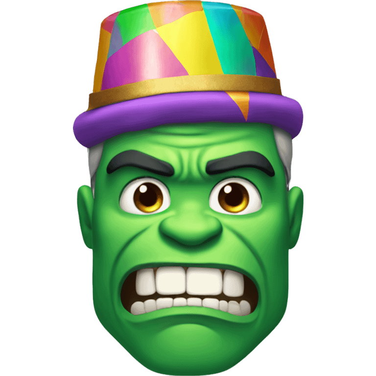 Incredible Hulk with a party hat emoji