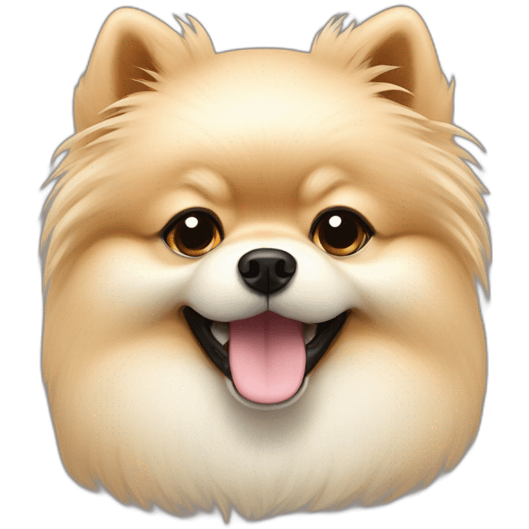 Crying cream color pomeranian emoji