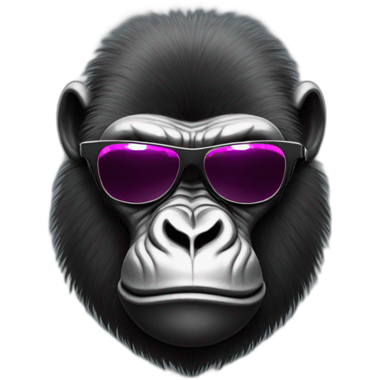 Cool punk looking gorilla with shades emoji