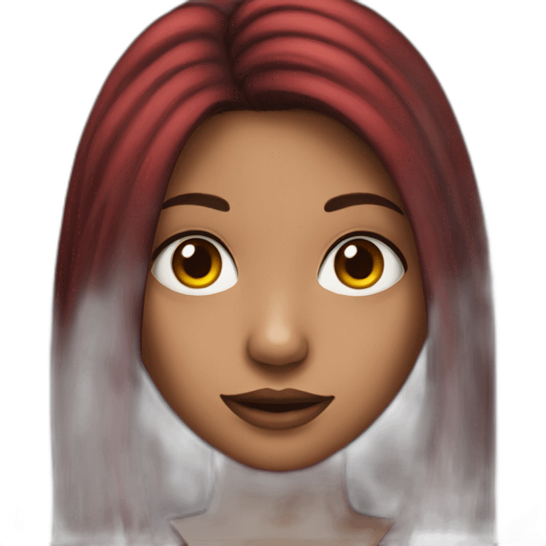 girl with black and red long hair, with nose piercing emoji