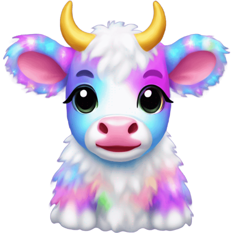 Lisa frank Christmas fluffy baby cow emoji