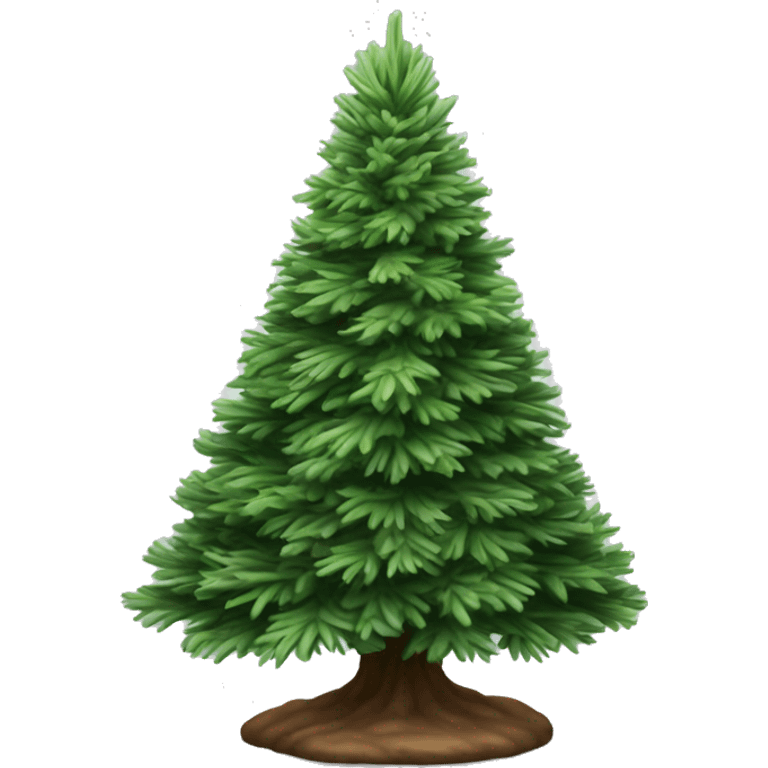 Realistic single isolated solid whfir christmas tree. emoji