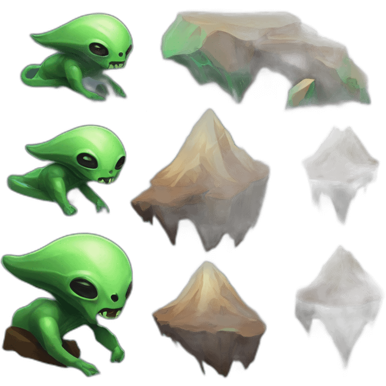 alien mountain creature scifi roguelike rpg style inspired by slay the spire digital art emoji