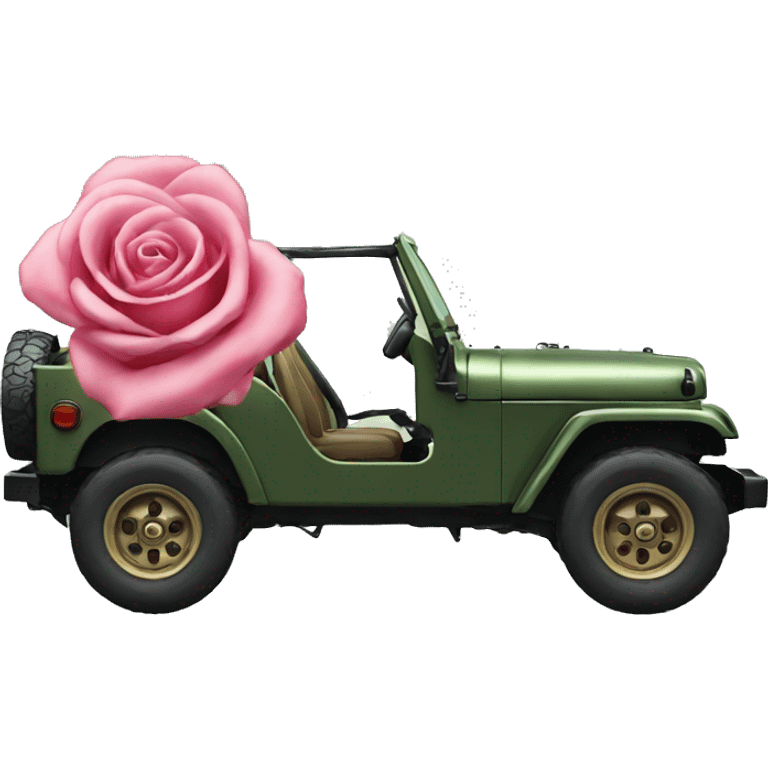 Rose in jeep emoji