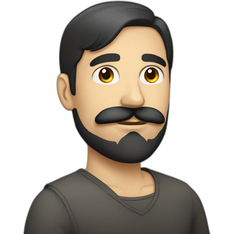 Russian man with a black beard and mustache emoji