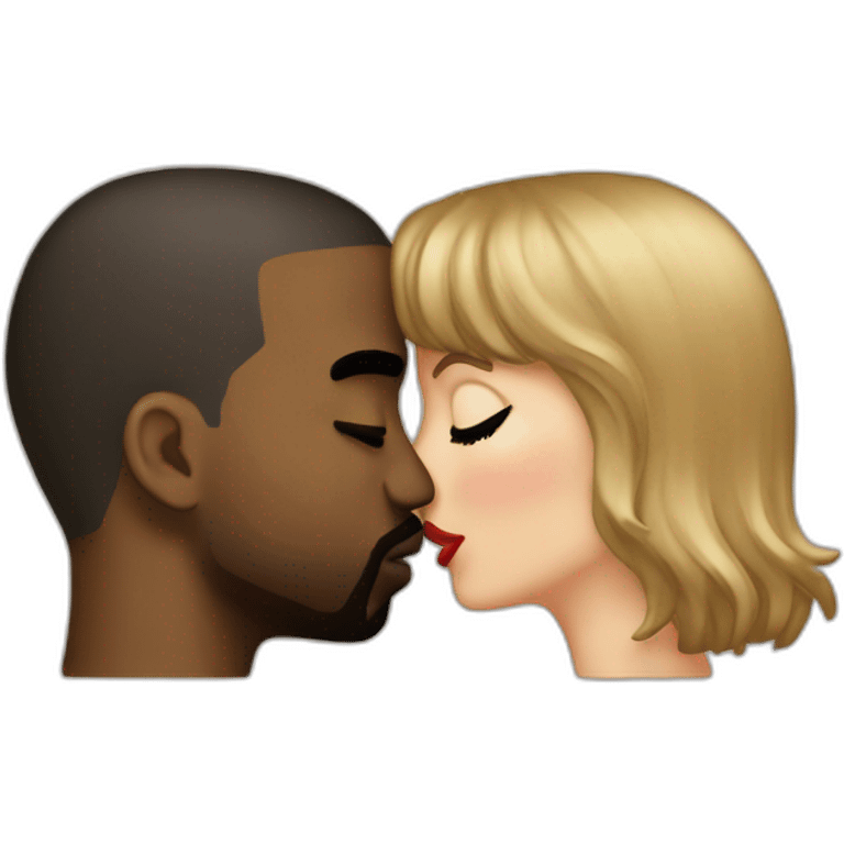 kanye and taylor swift kissing emoji