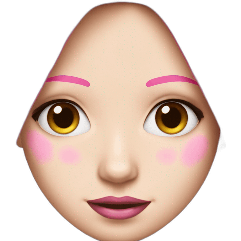 Avril Lavigne's face with pink highlights emoji