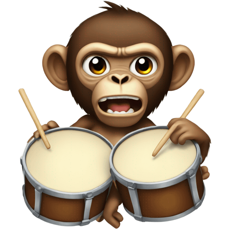 Angry monkey with drums emoji