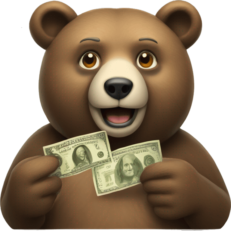 bear lending money emoji