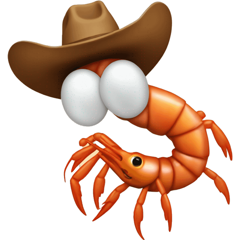 Shrimp with a cowboy hat emoji