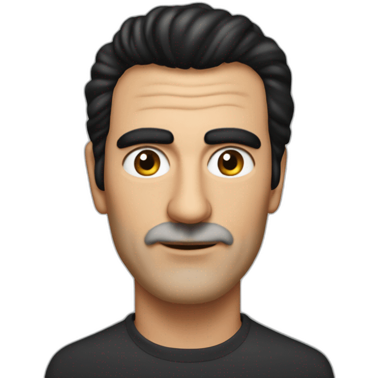 Ghislaine Maxwell's dad, black hair, thick eyebrows emoji