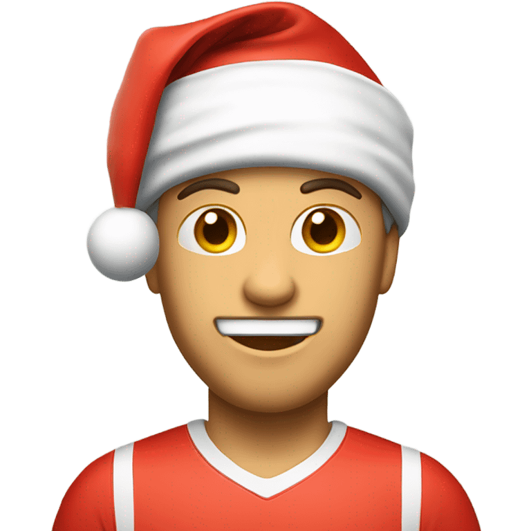 Tennis player wearing Santa hat Caucasian emoji