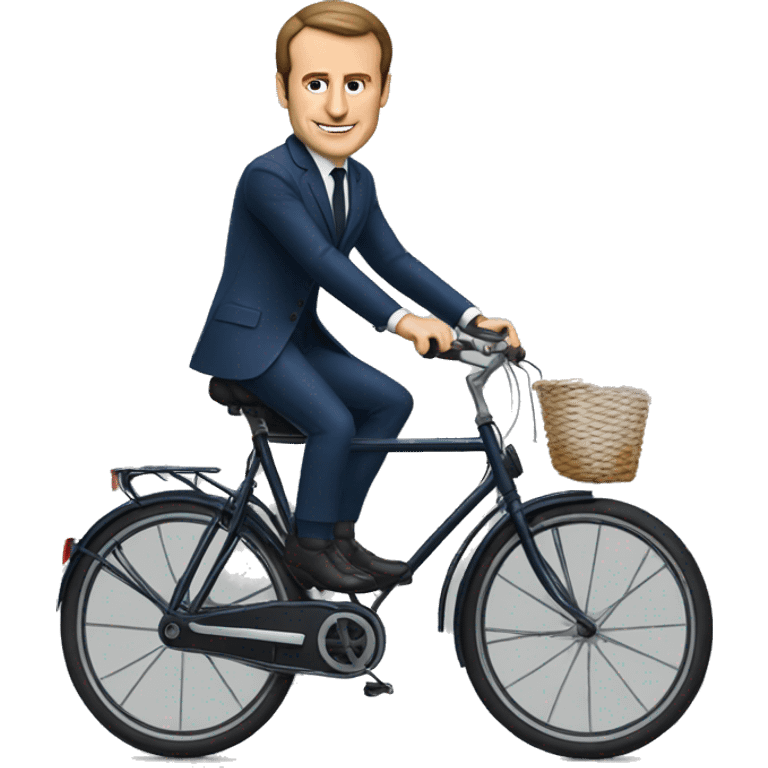 Macron sur un vélo  emoji