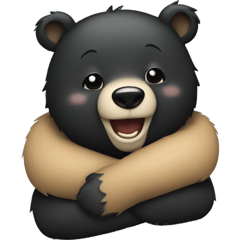 black bear hugs greeting emoji