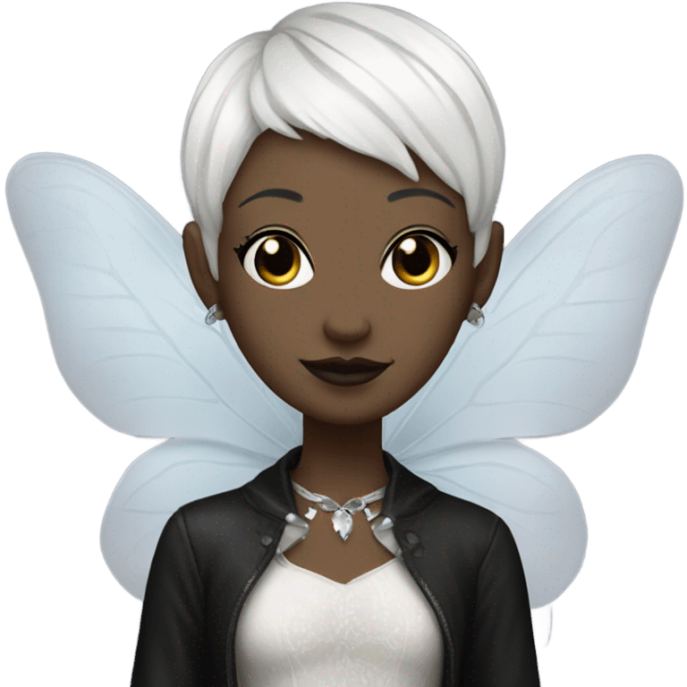 Gothic fairy with ice white pixie cut emoji