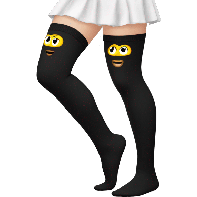 Plain Black over knee socks emoji