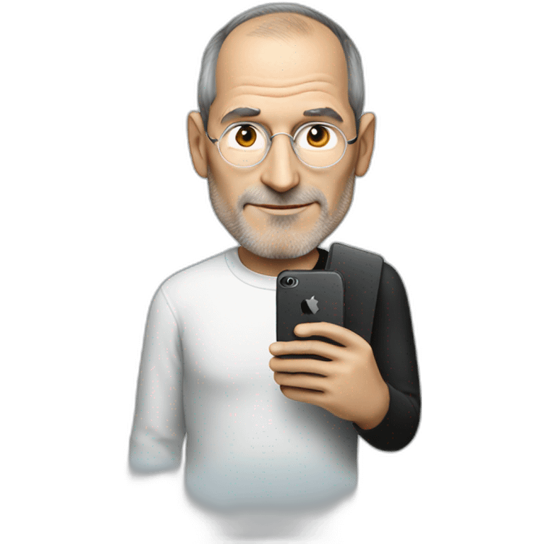 steve jobs with an iphone in his hand emoji