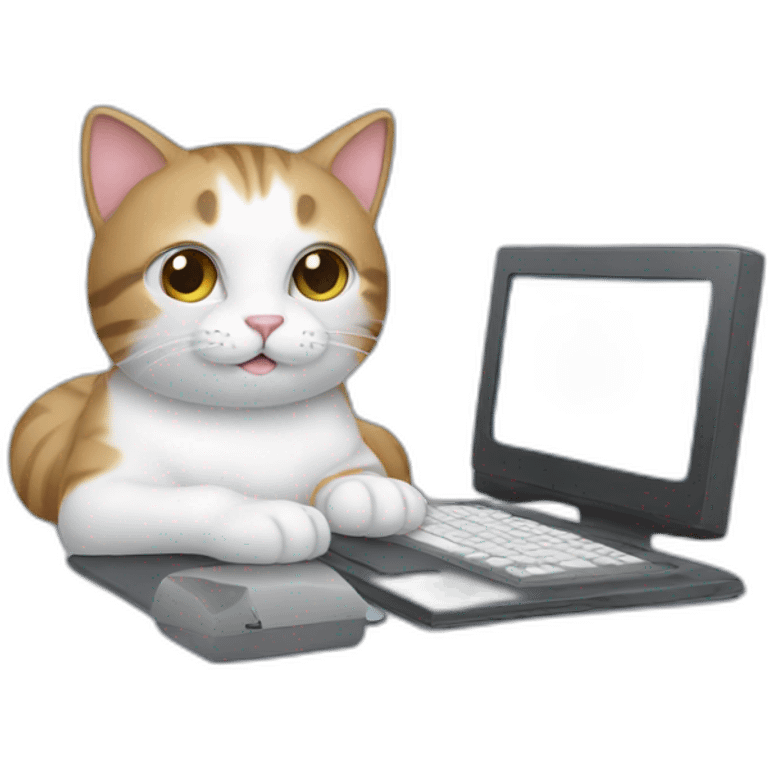 cat with computer emoji