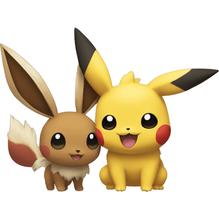 Pokemon evee and pikahu emoji