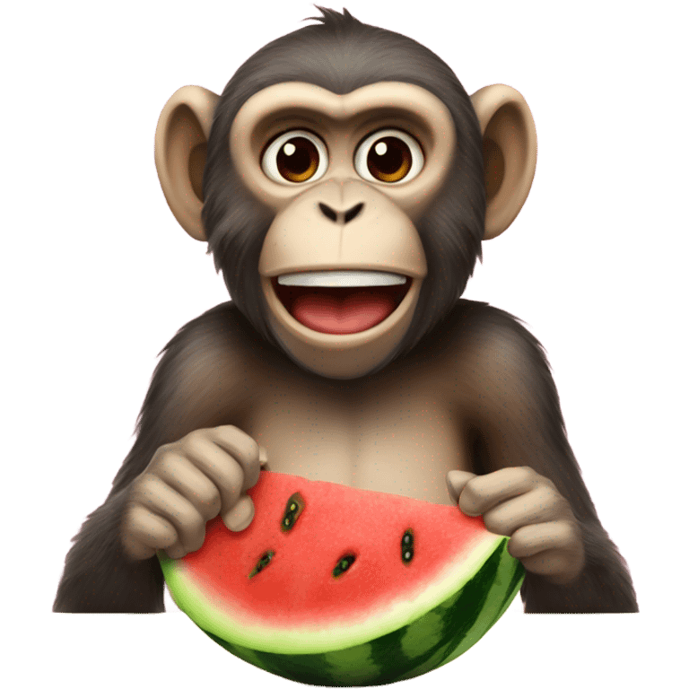 Monkey eating watermelon emoji