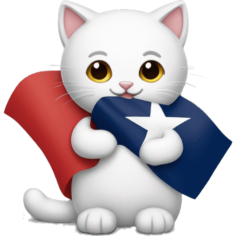 cat hugging texas flag emoji