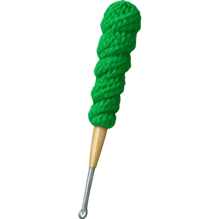 crochet hook, green, i wanna see the actual hook emoji