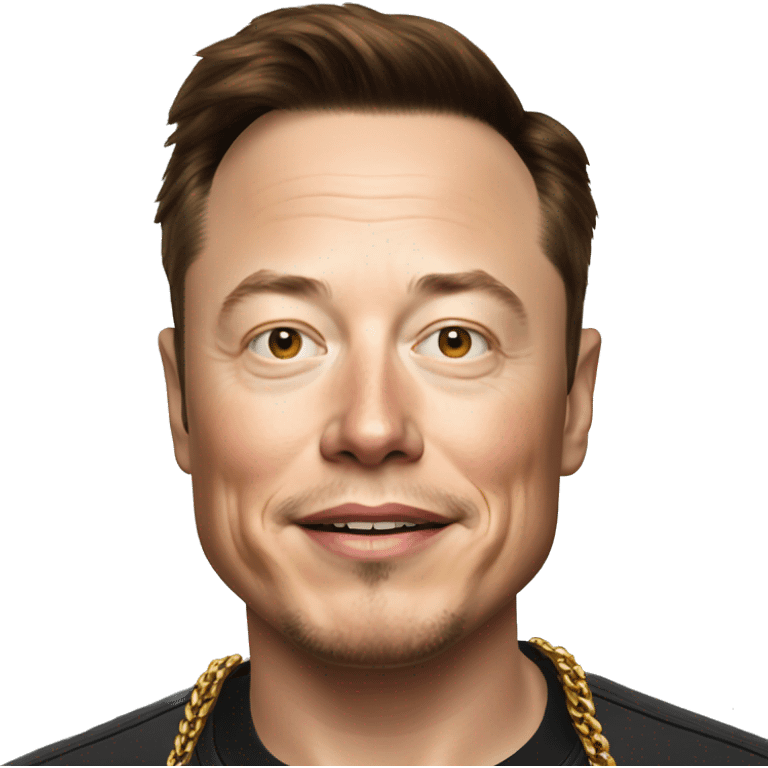 Elon musk wearing a gold chain  emoji