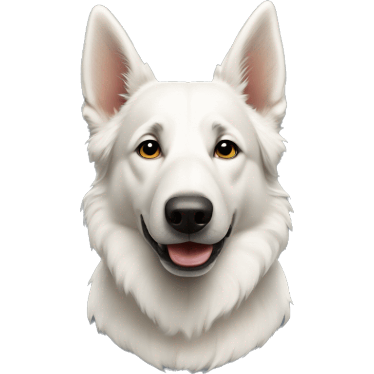 white shepherd dog facing forward  emoji