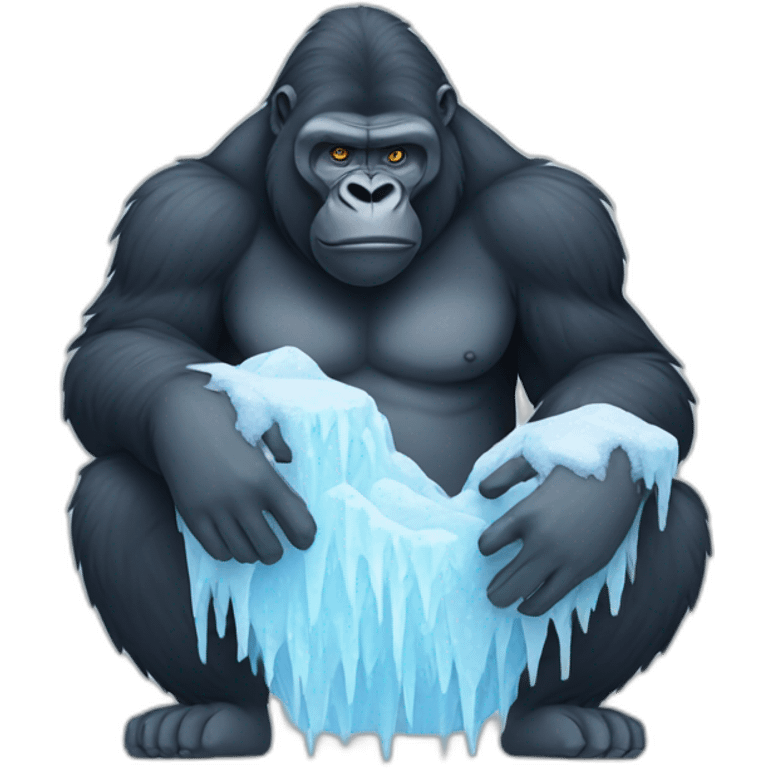 Gorilla freezing in the cold emoji