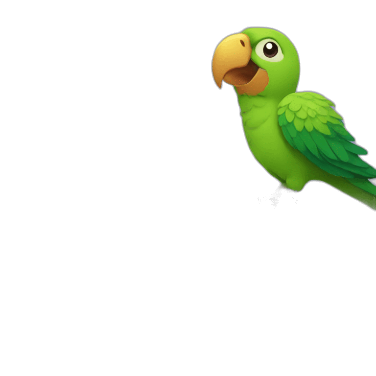 parrot with a smile emoji