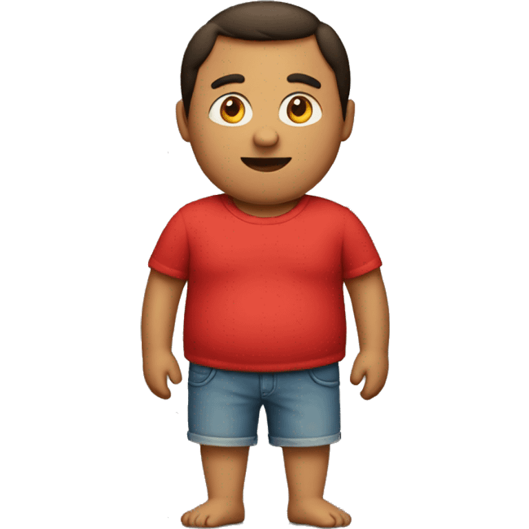 man with belly with red tshirt emoji