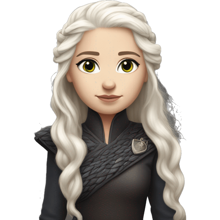 daenerys targaryen hyper realistic long hair dark eyes dark clothing scales emoji