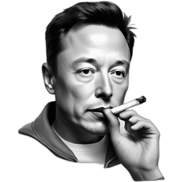 Elon Musk smoking a joint emoji