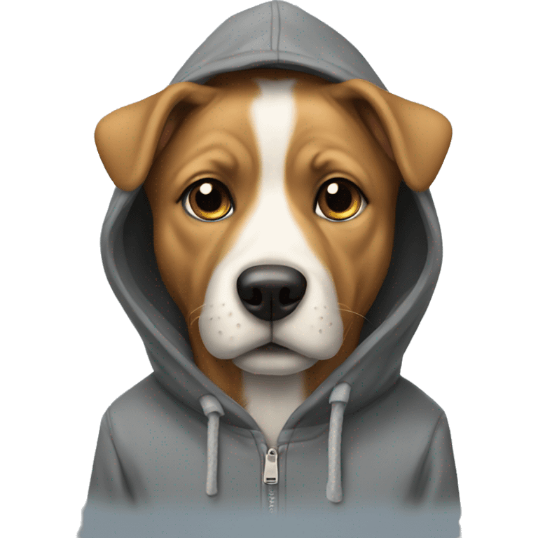 Dog wearing a hoodie emoji