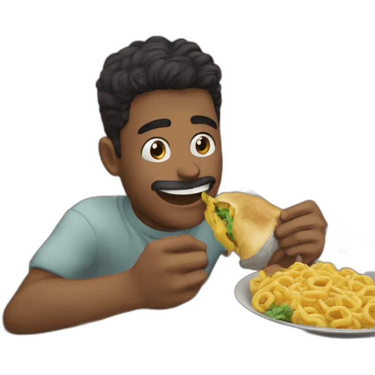 a man eating an ass in the best day of his life super happy in a wonderful world emoji