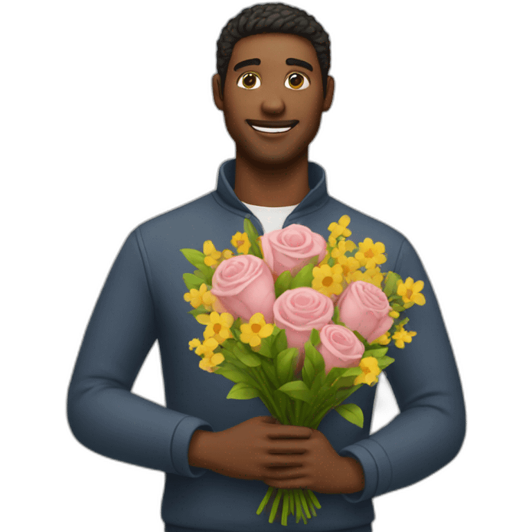 man with a bouquet emoji