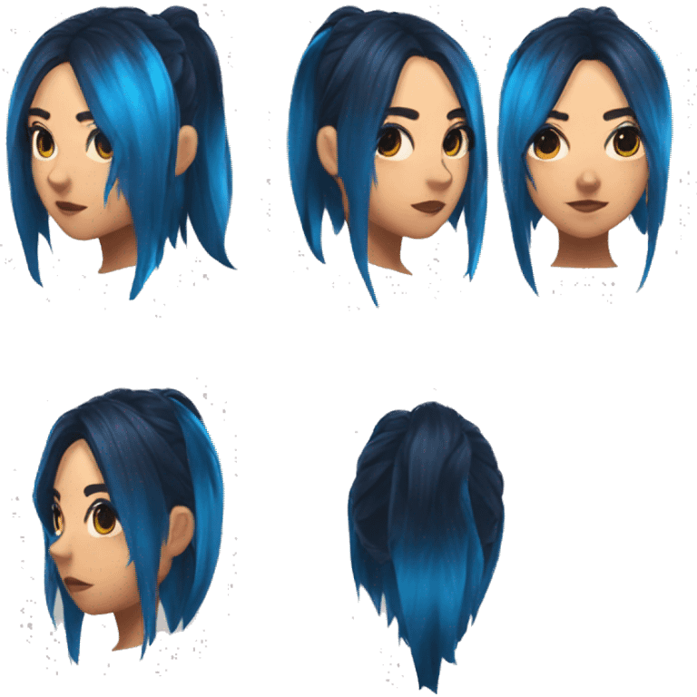 personaje de free fire femenino con cuernos azules emoji