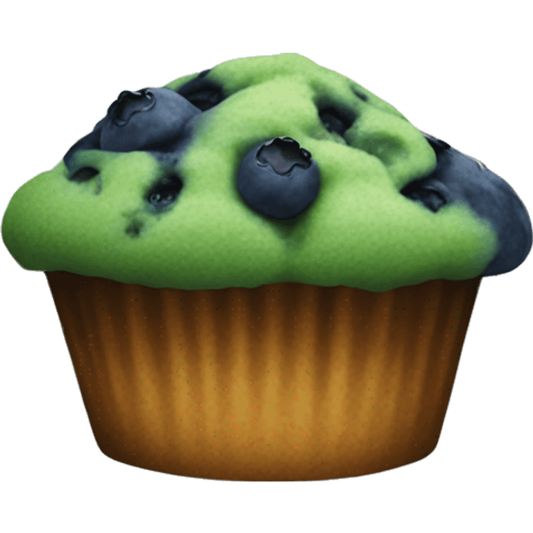 green blueberry muffin on white plate emoji