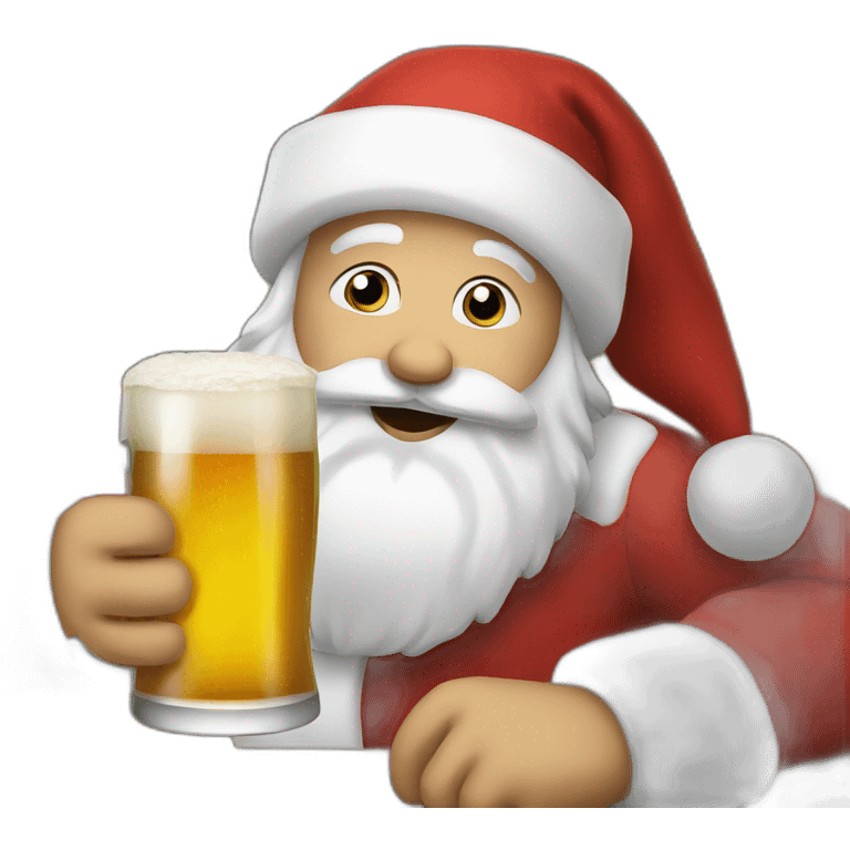 Santa drinking beer emoji