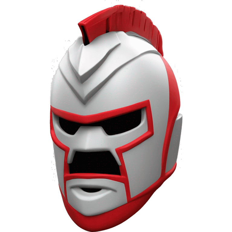 Texas-tech-red-raiders Caucasian tattooed  battle helmet Mohawk multi color white silver 3d emoji